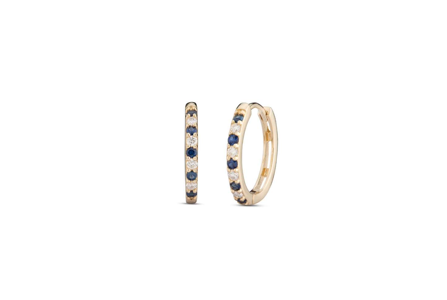 9KWG Sapphire & Diamond Huggie Earring in Australia