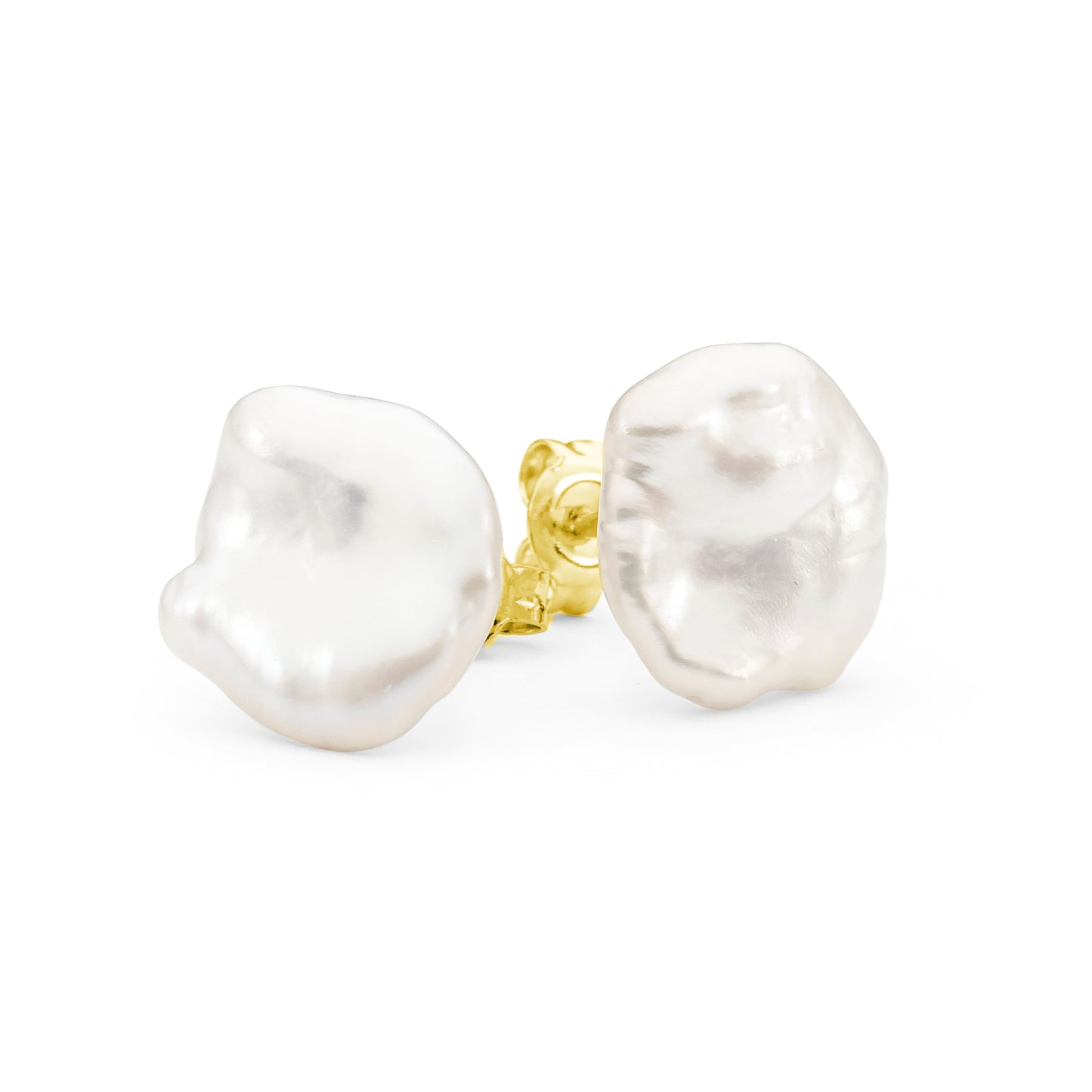 MINI PEBBLE STUDS - white keshi FWP studs