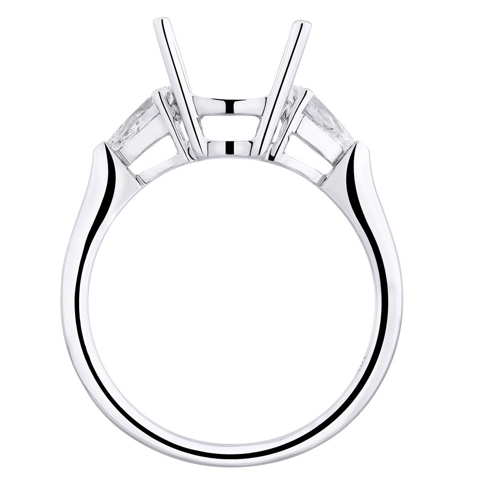 Solitair Diamond three stones engagement ring Mount