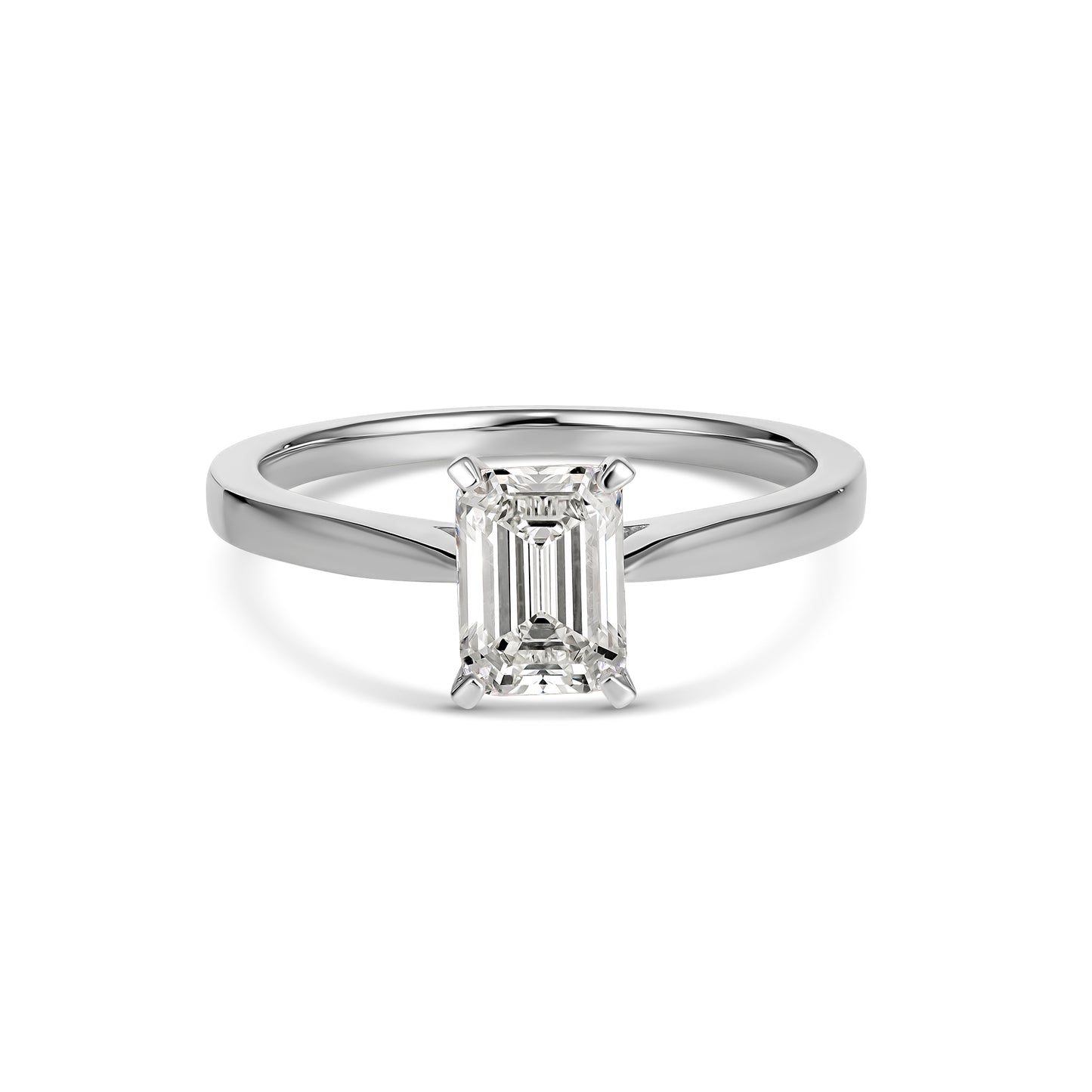 9KWG EMERALD CUT SOLITAIRE ENGAGEMENT RING