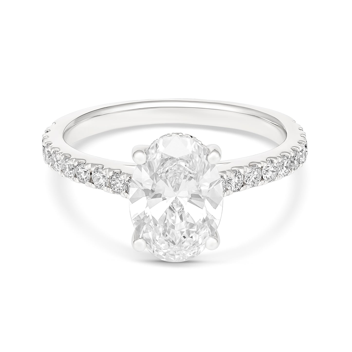 9KWG Oval Cut Solitaire Engagement Ring