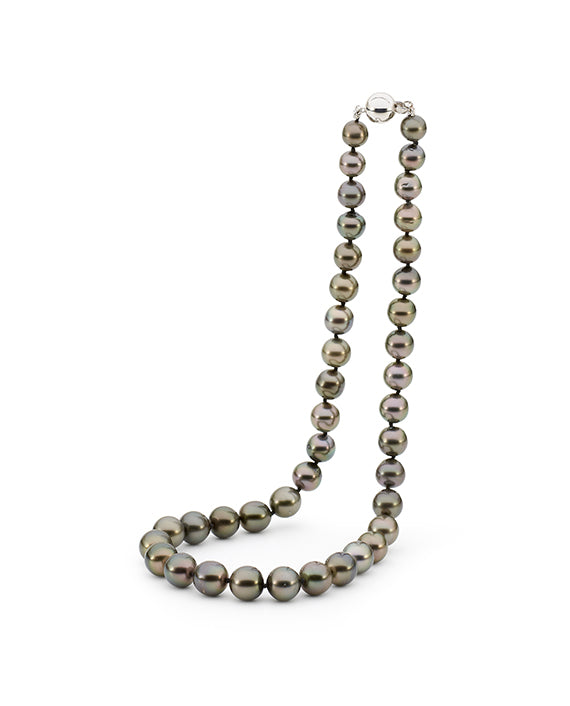 Tahitian round 11mm strand 9kw German clasp