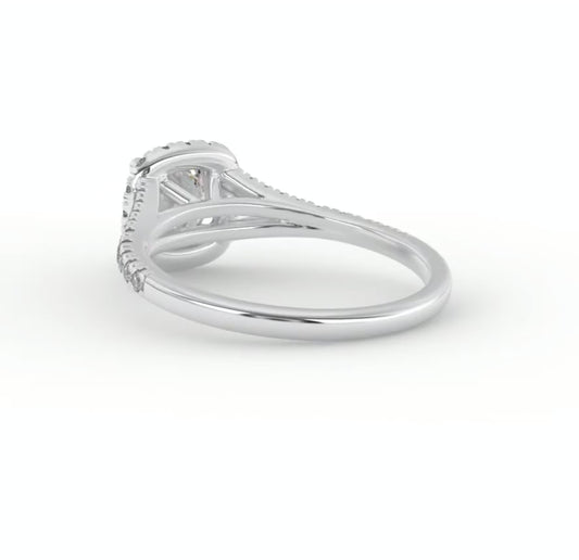 Halo Split Band Engagement Ring
