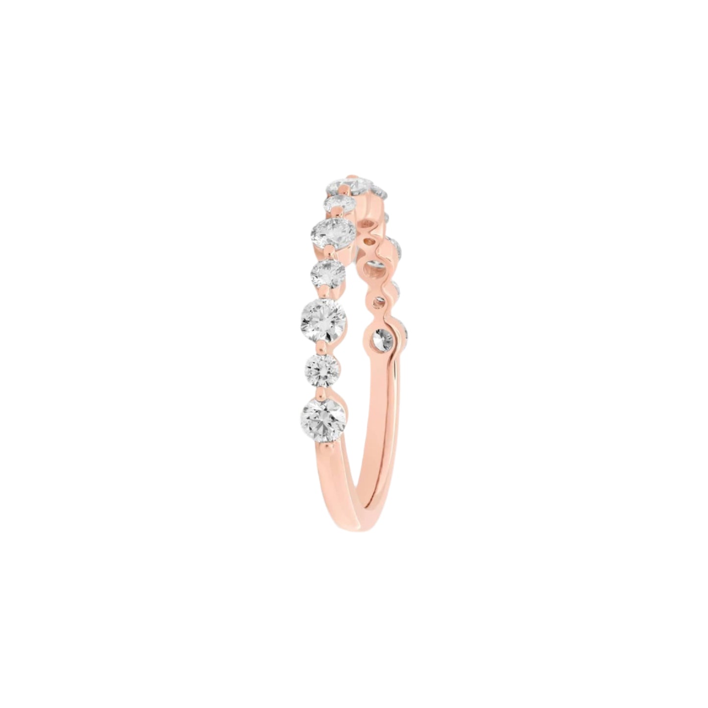 Shared Prong Alternating Diamond Ring