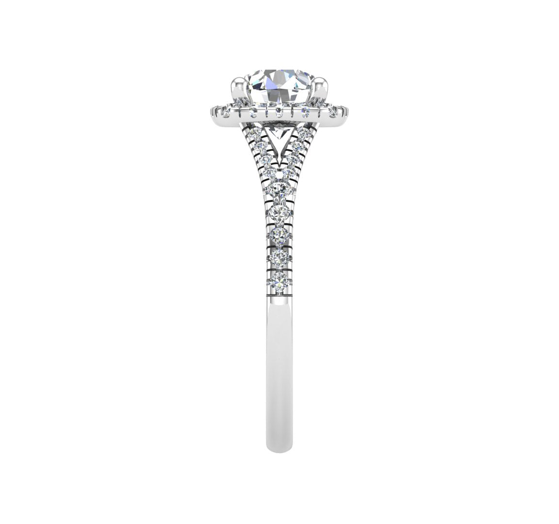 Halo Split Band Engagement Ring