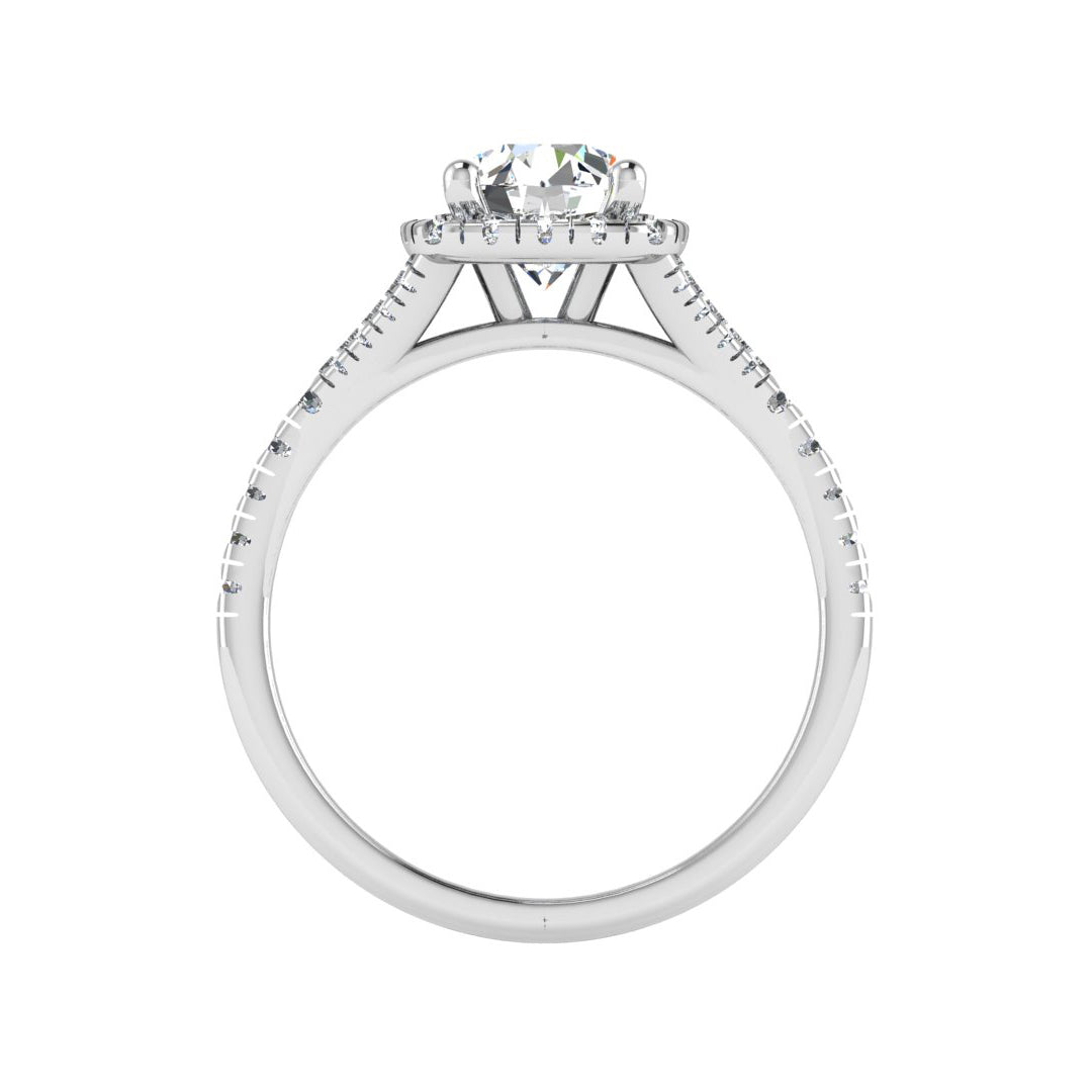 Halo Split Band Engagement Ring