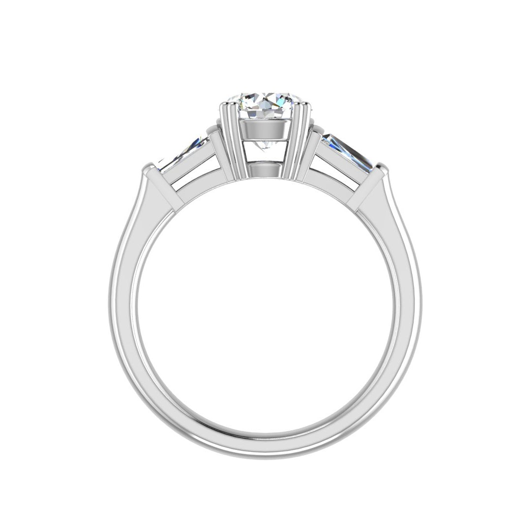 Three-stone style engagement ring