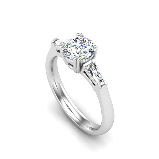 Three-stone style engagement ring