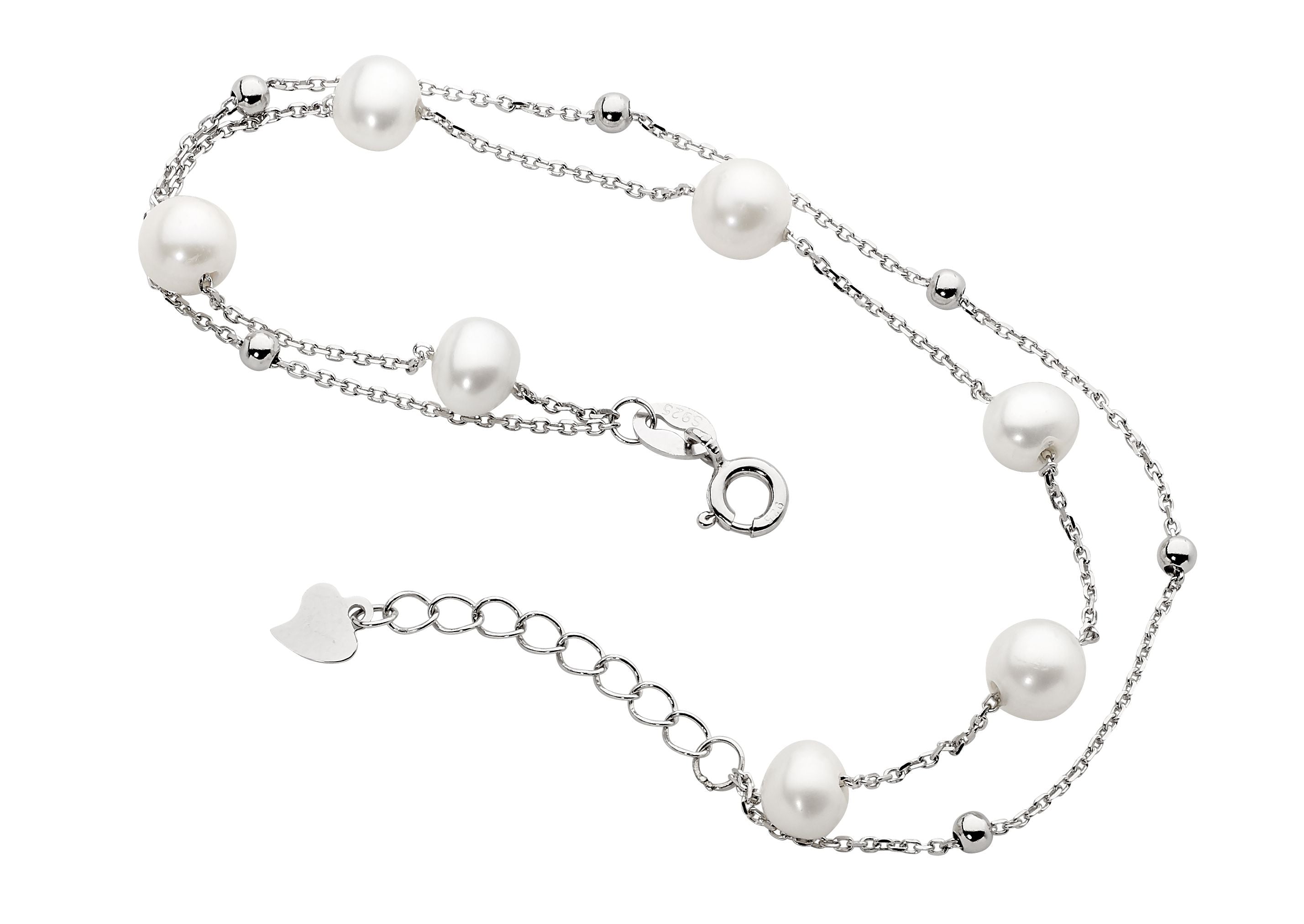 DOUBLE CHAIN FRESHWATER PEARL BRACELET – Sterling Silver