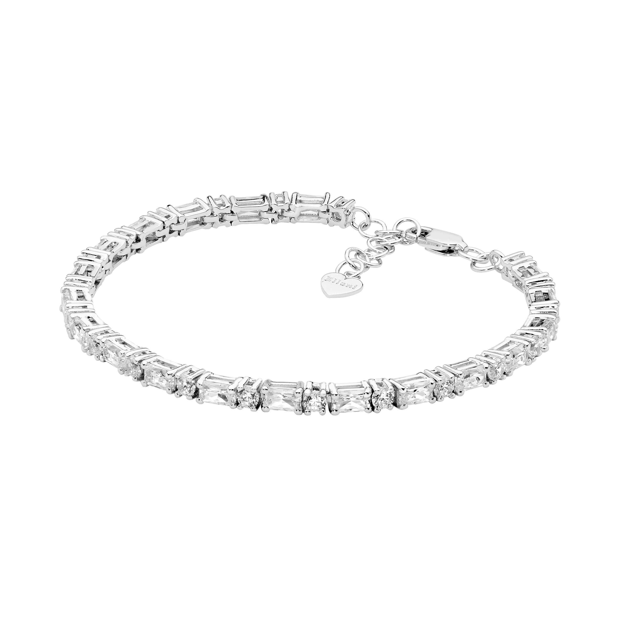 Tennis Bracelet – Sterling Silver Round & Baguette Cut