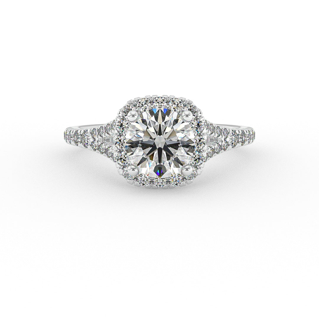 Halo Split Band Engagement Ring