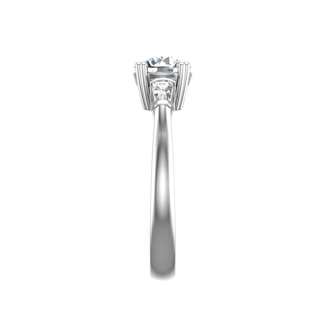 Three-stone style engagement ring in Australia