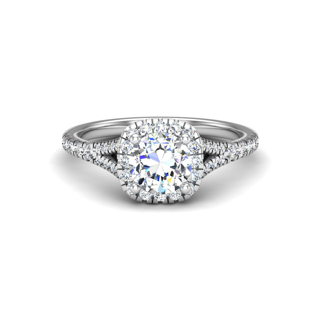 Halo Split Band Engagement Ring