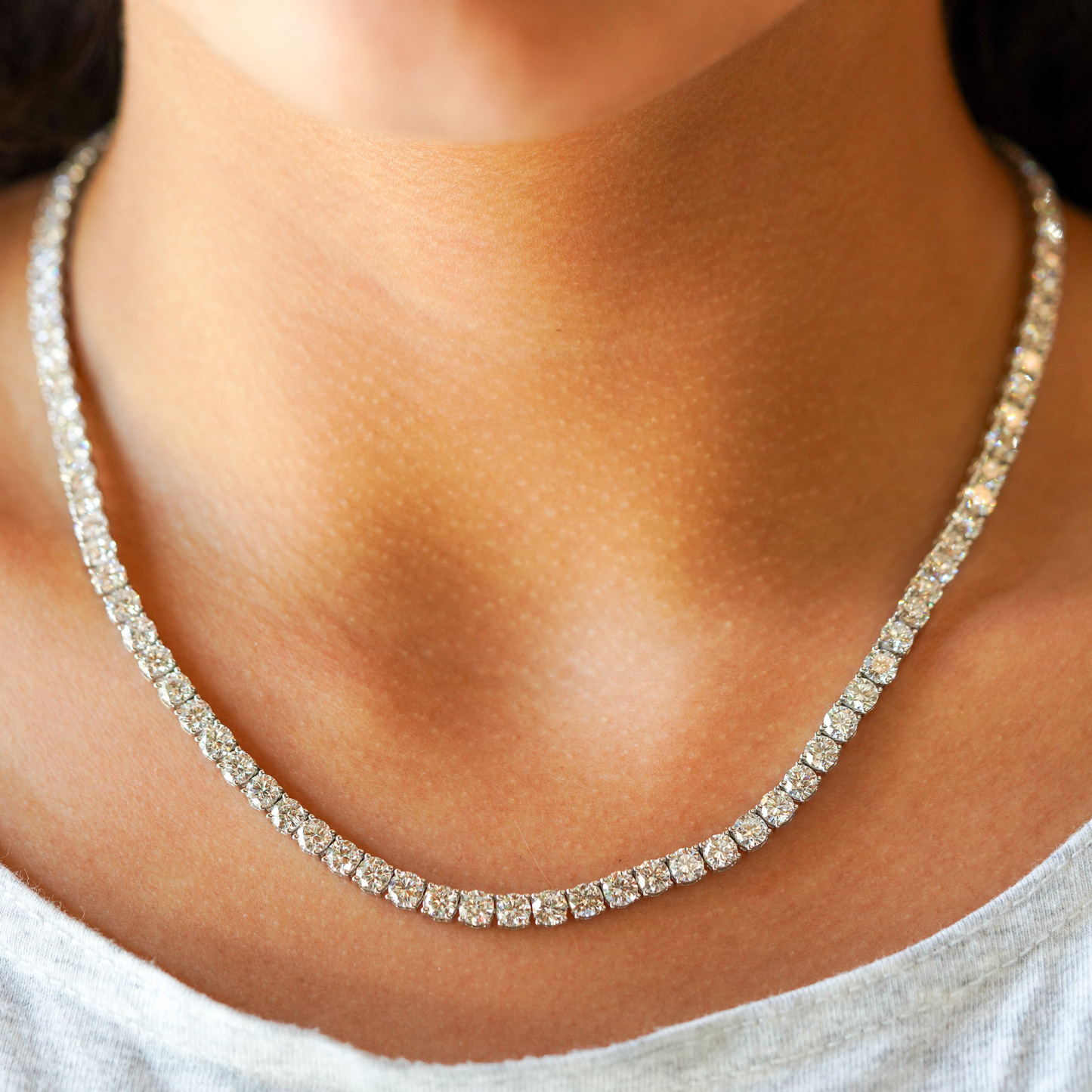 14K Gold Tennis Necklace