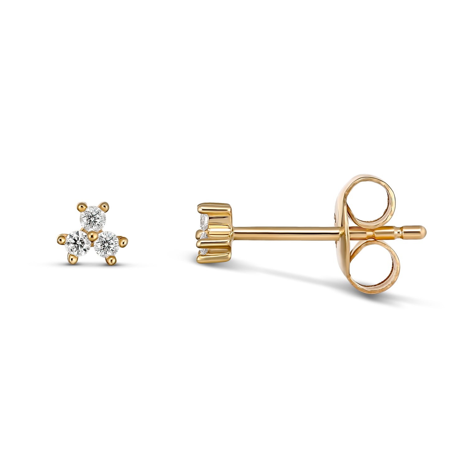 9KYG Natural Diamond Stud Earring