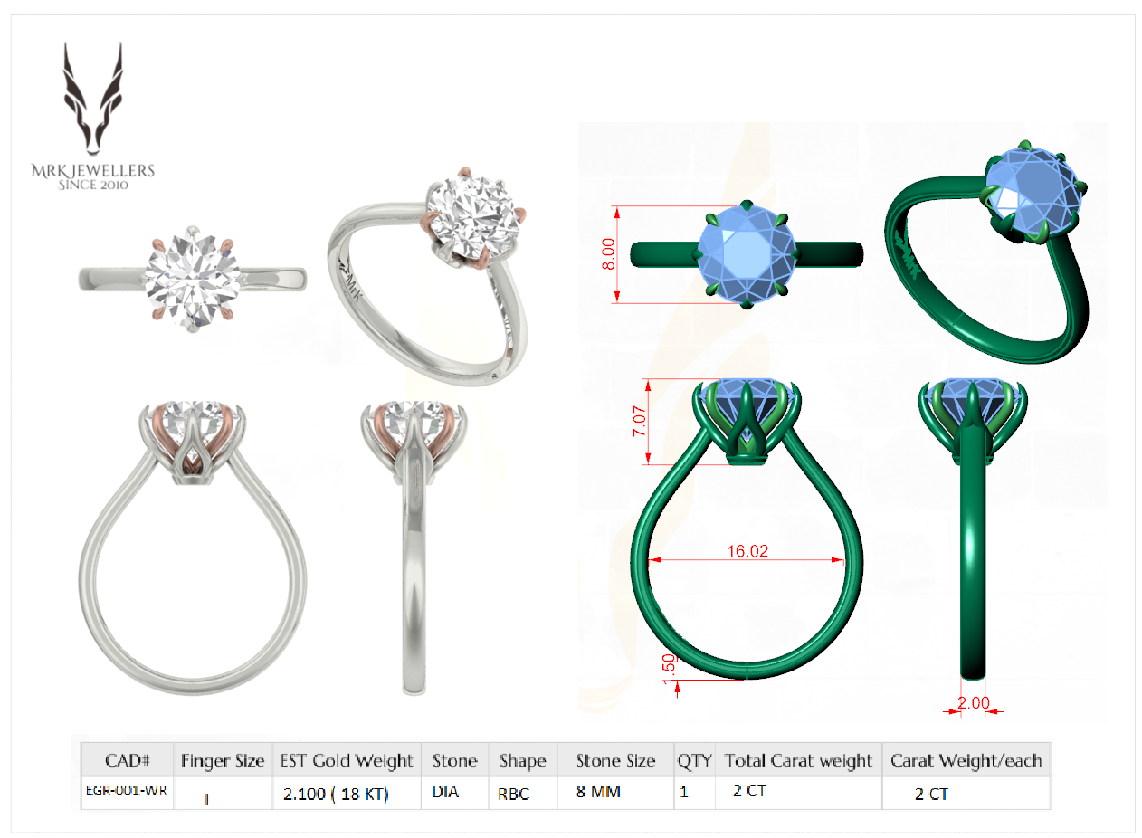 9KWG SOLITAIRE ENGAGEMENT RING in Australia