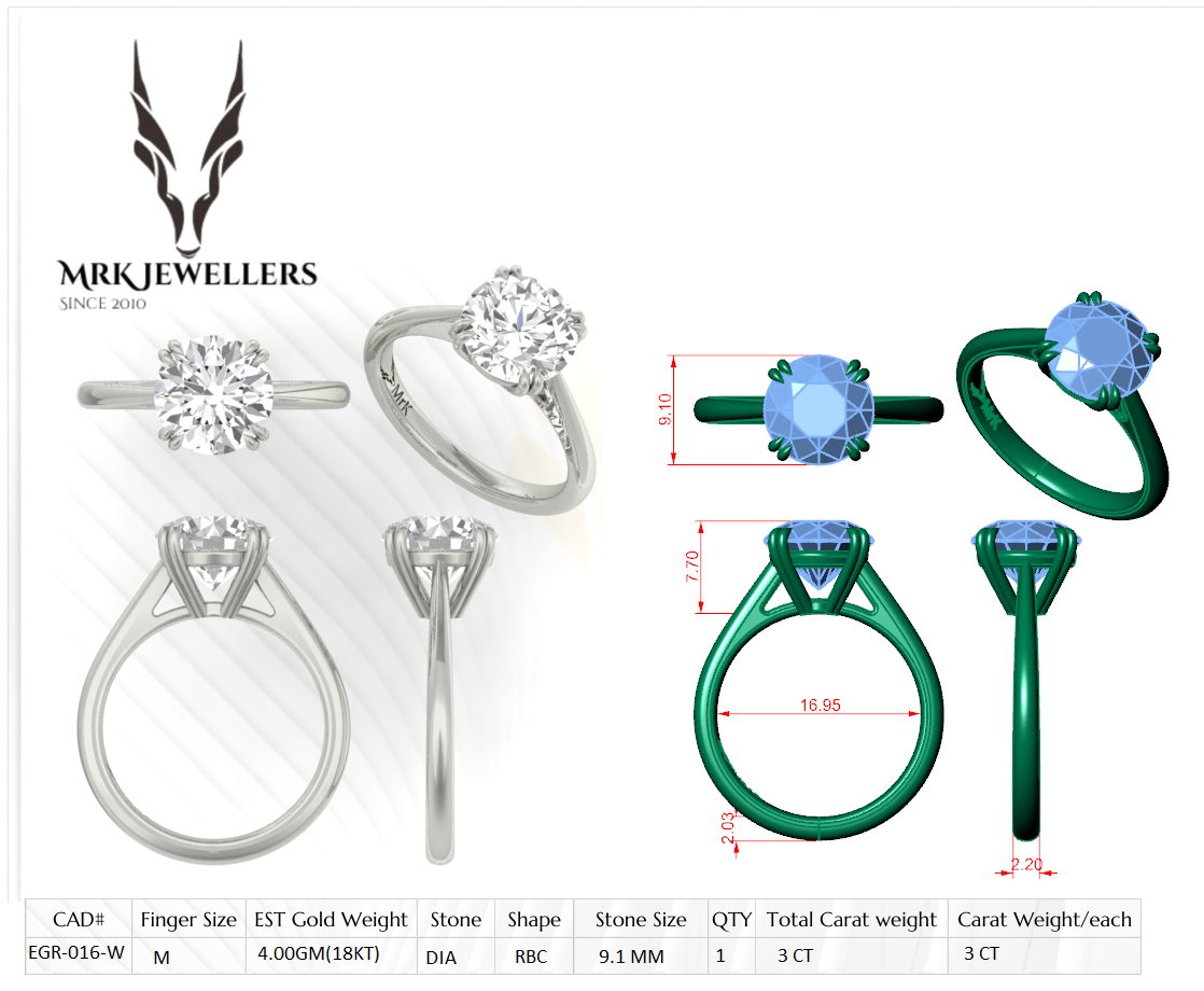 9KWG SOLITAIRE ENGAGEMENT RING in Australia