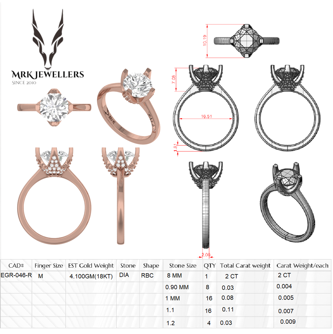 9KRG SOLITAIRE ENGAGEMENT RING in Australia