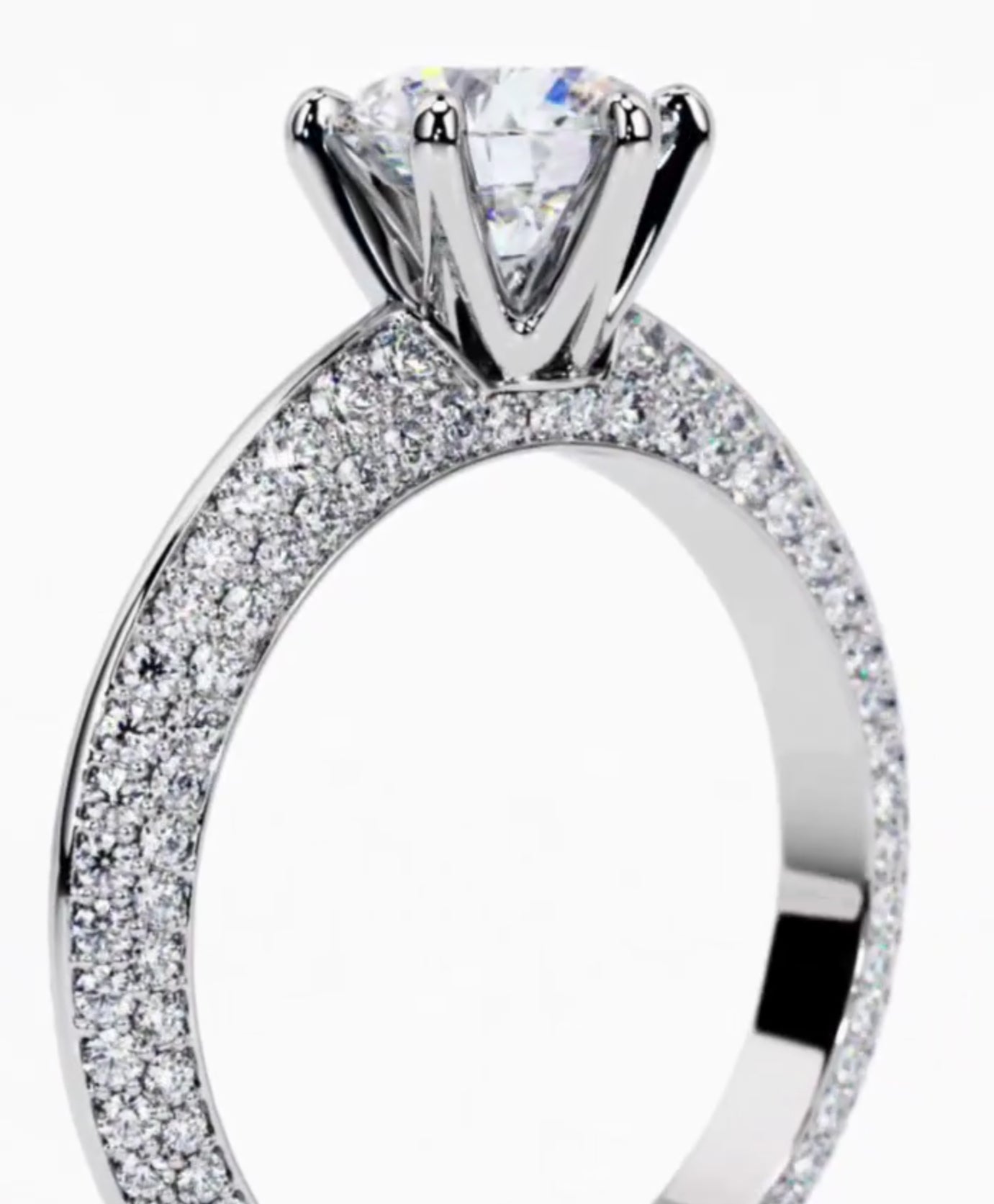 Elegant Knife Edge Solitaire RBC engagement ring