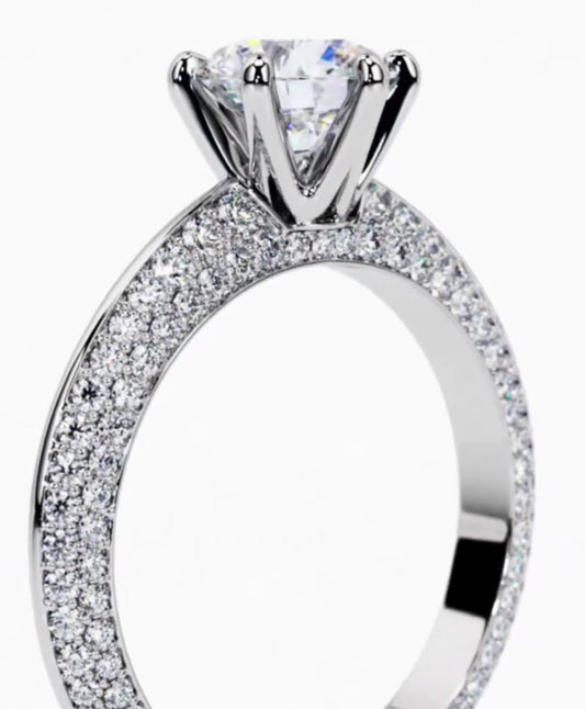 Elegant Knife Edge Solitaire RBC engagement ring
