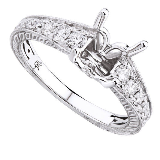 Solitair Diamond Band engagement ring Mount