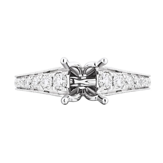 Solitair Diamond Band engagement ring Mount