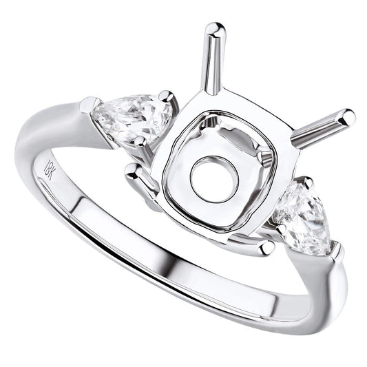 Solitair Diamond three stones engagement ring Mount