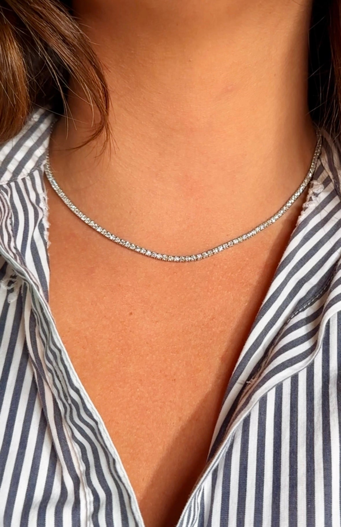 14K Gold Tennis Necklace