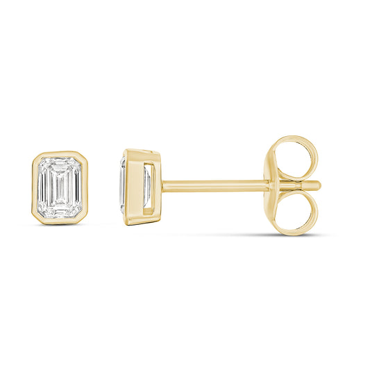 9KYG LG Emerald Cut Diamond Earring