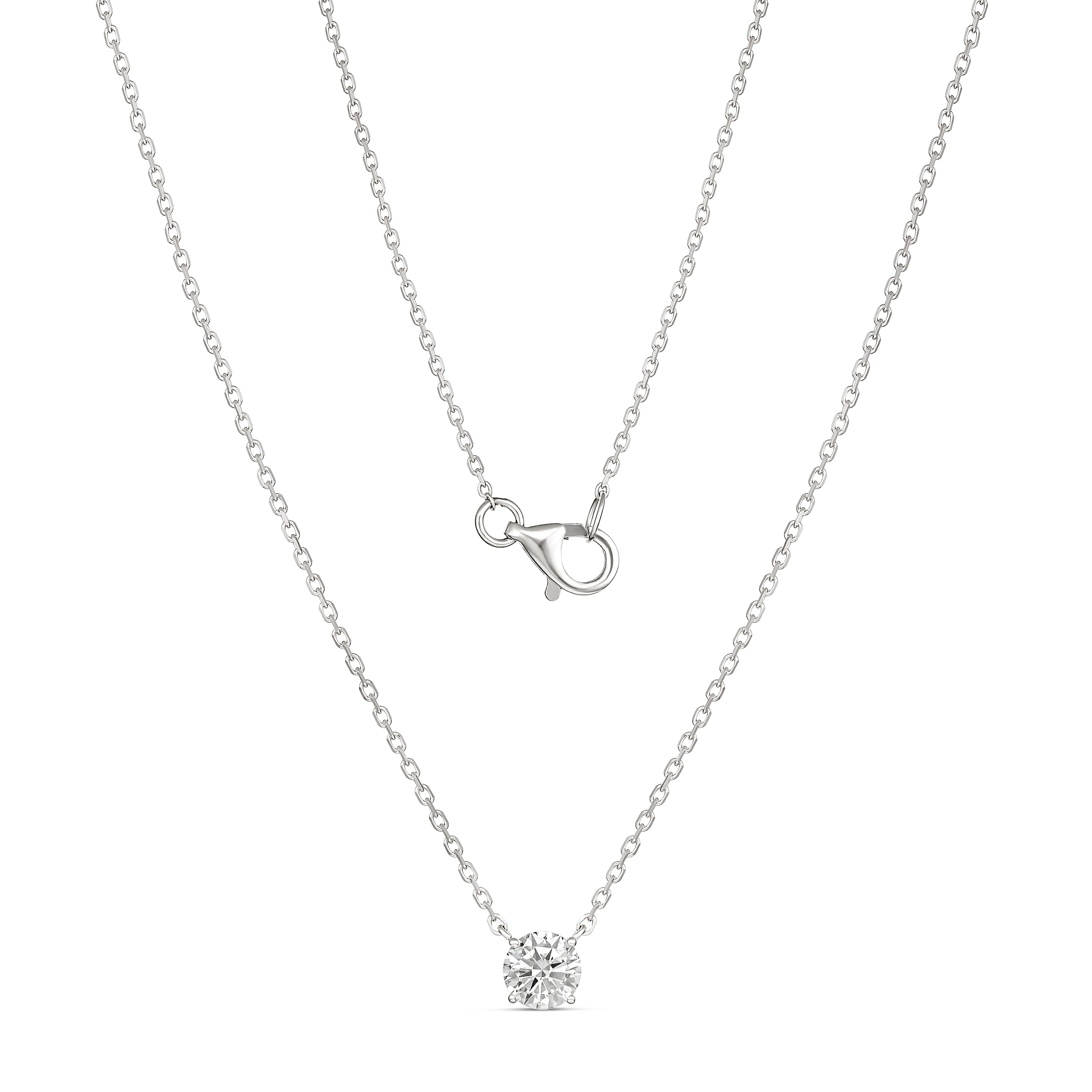 Solitaire Diamond Necklace – 18ct White Gold