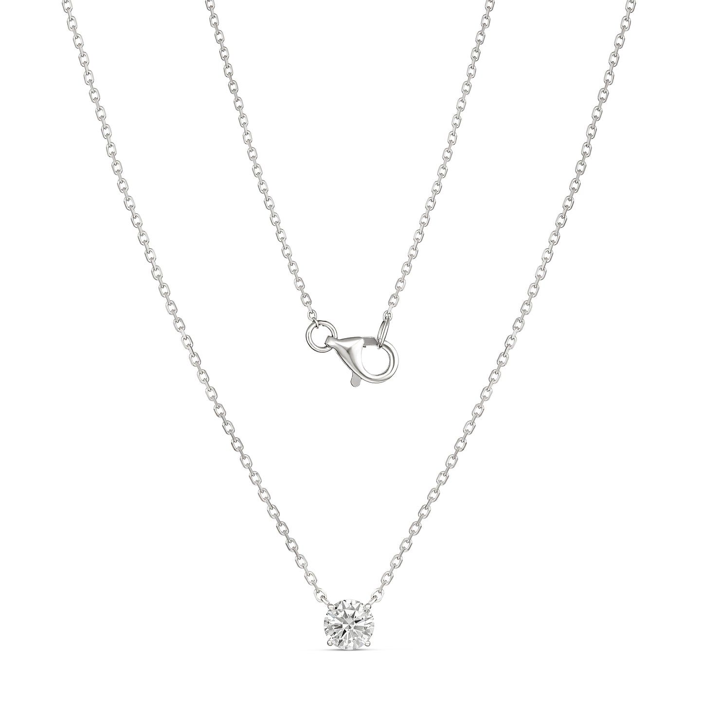 18KWG Solitaire Diamond Necklace