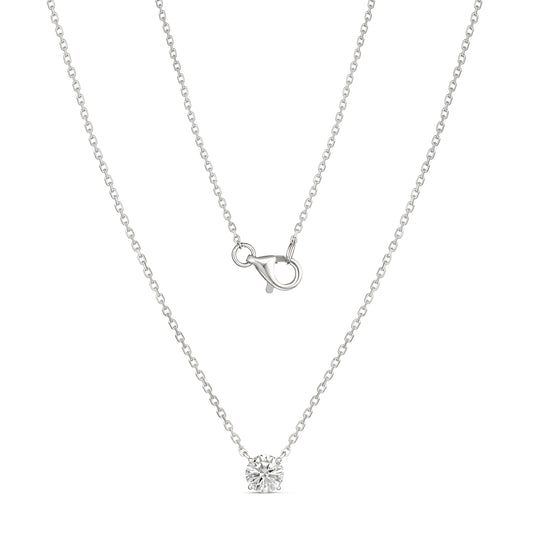 18KWG Solitaire Diamond Necklace