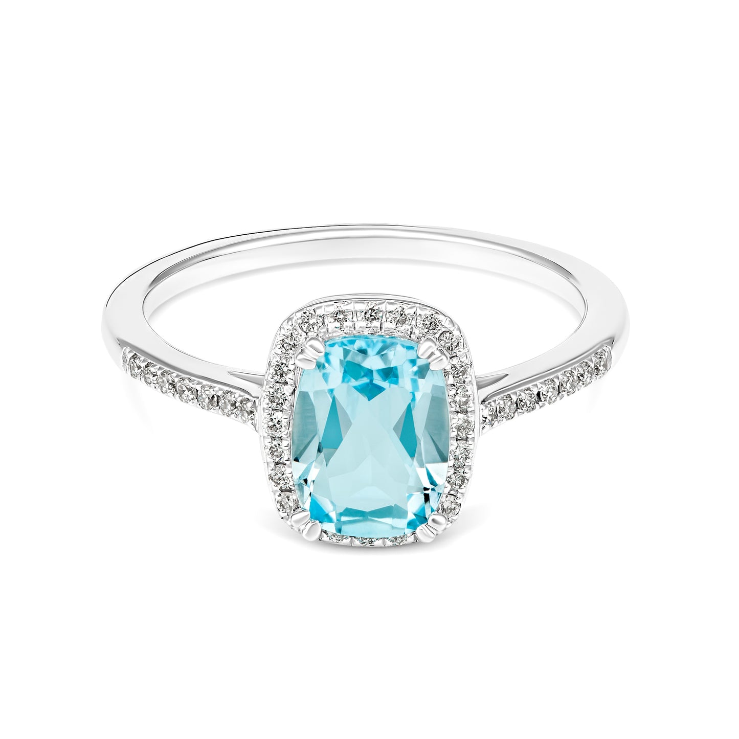 9KWG Topaz and Diamond Ring