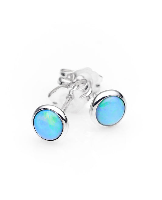 AYLA STUDS - S/S light solid opal studs