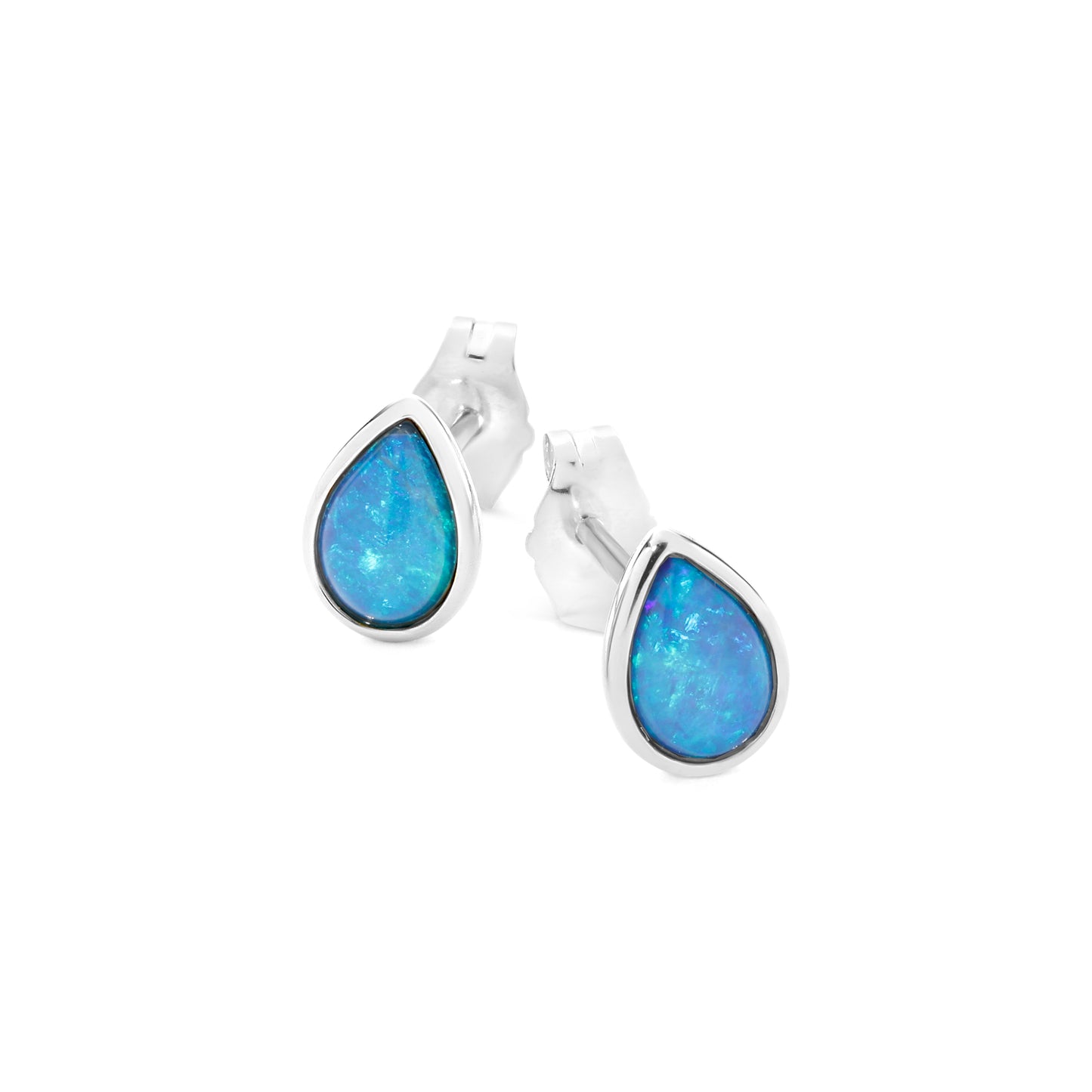 CAMILLA STUDS-S/S light solid opal tear drop studs