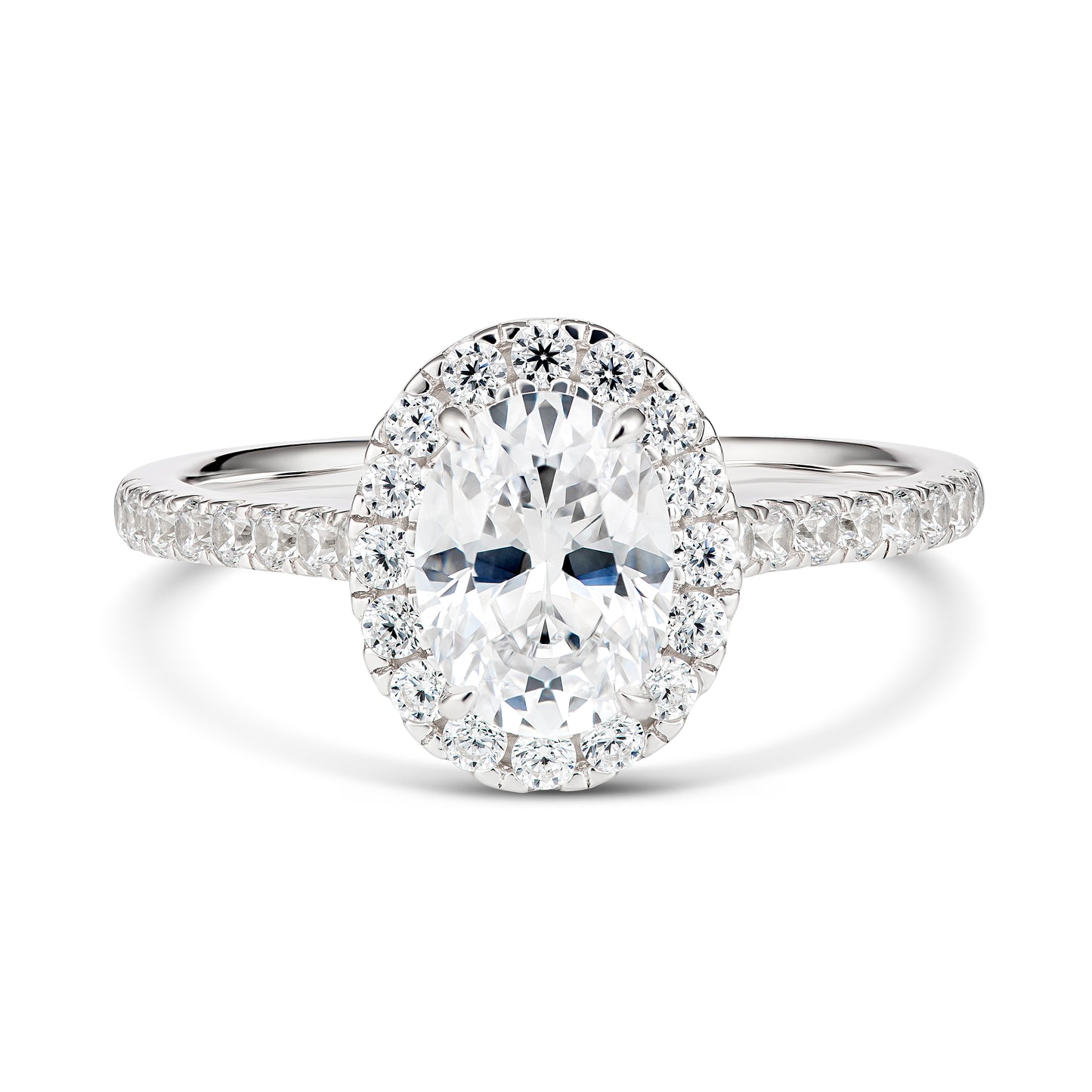 9KWG Oval cut Halo Ring