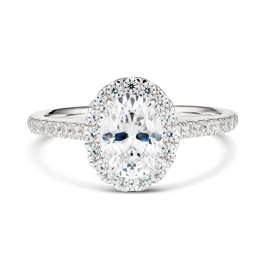 9KWG Oval cut Halo Ring