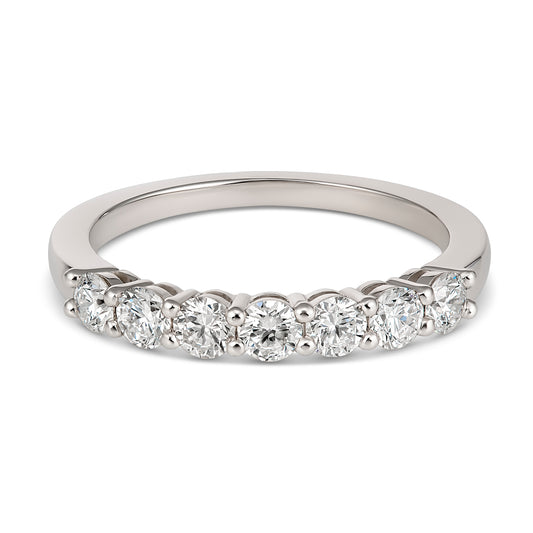 9KWG Natural Diamond Claw Set Wedding Band