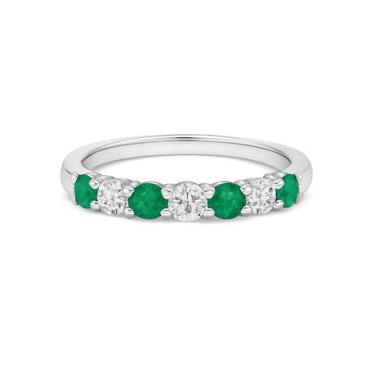 18KWG Emerald Diamond Ring