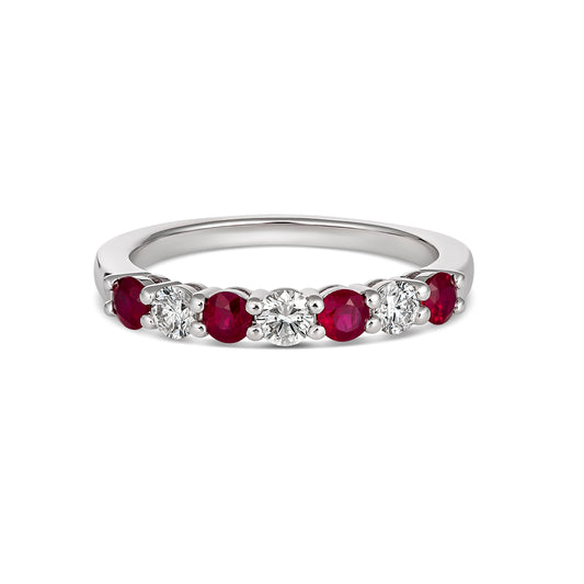 18KWG Diamond Ruby Ring