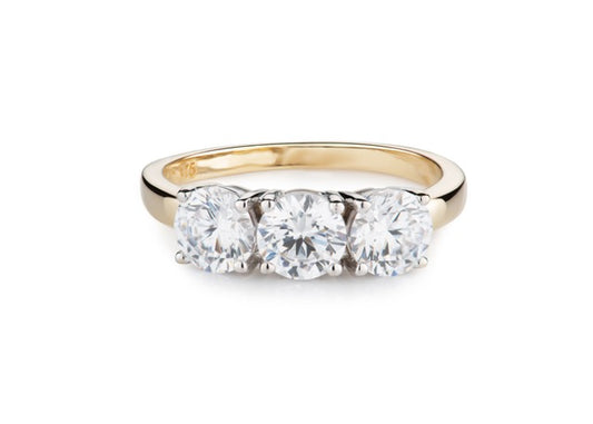 9KYG EverGem Trilogy Solitaire Ring