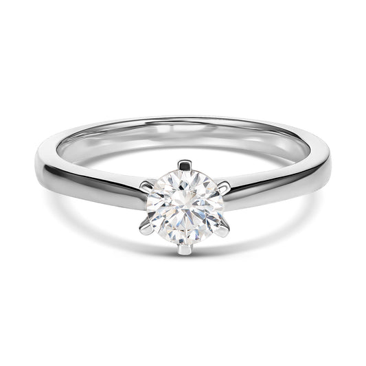 9KWG Six Claw Solitaire Ring