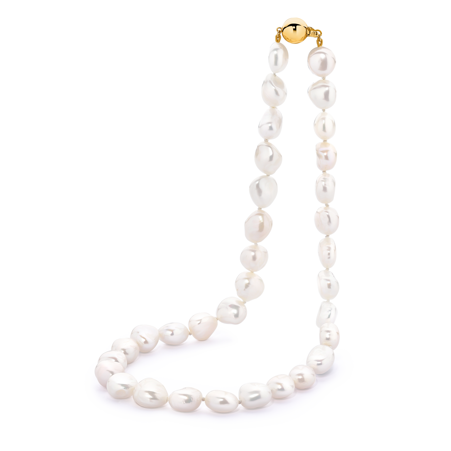 AKARI NECKLACE - White FWP strand 9ct yg