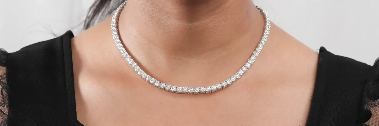 9K Gold Tennis Necklace
