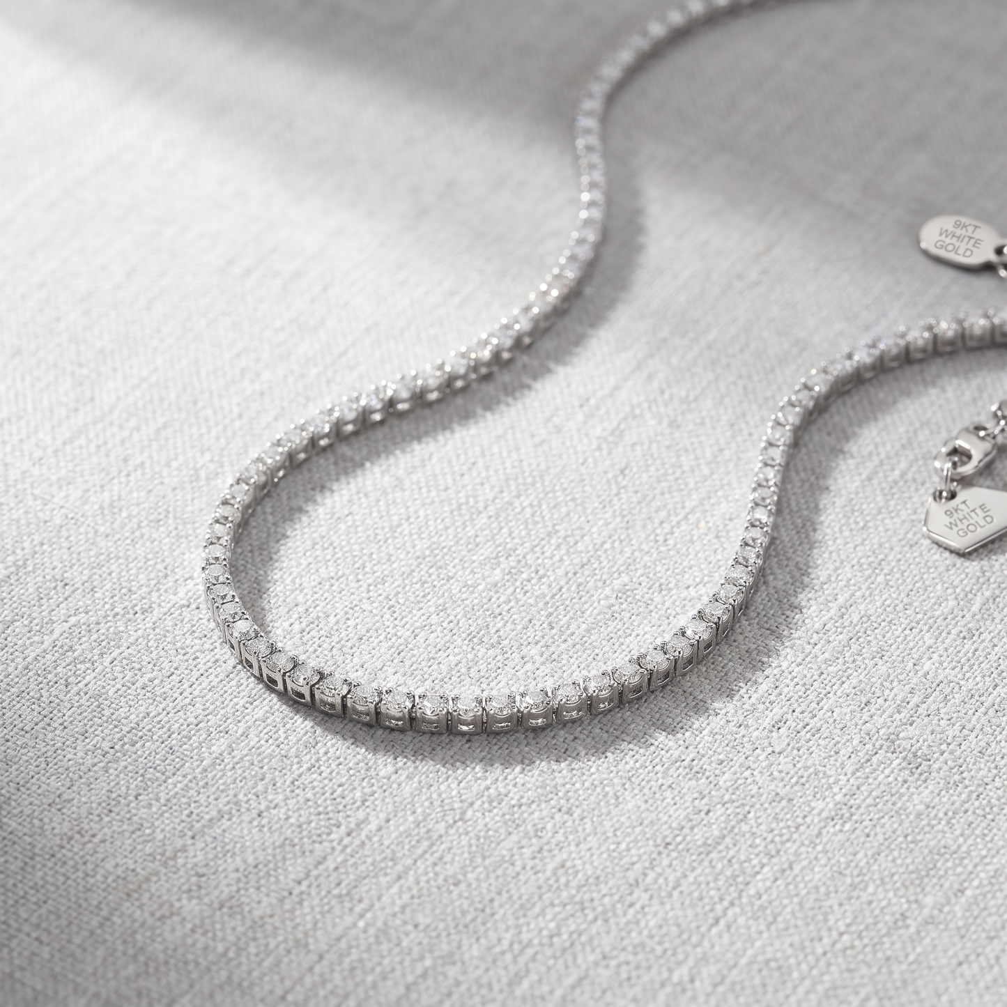9K Gold Tennis Necklace