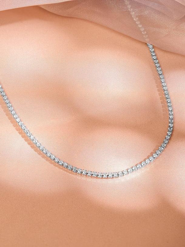 14K Gold Tennis Necklace