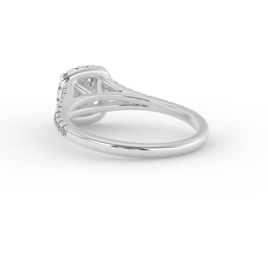 Halo Split Band Engagement Ring in Australia