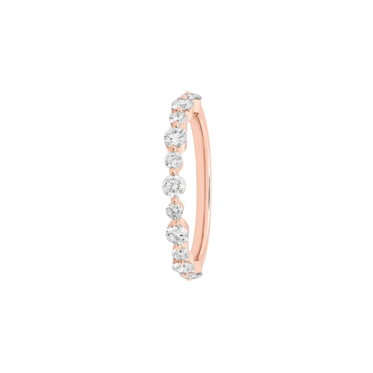 Shared Prong Alternating Diamond Ring