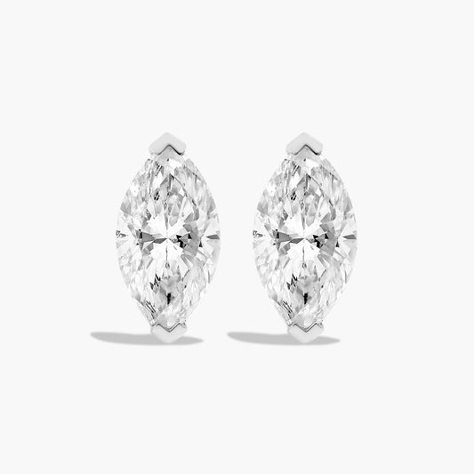 18K Natural Marquise shape Diamond, Stud Earrings