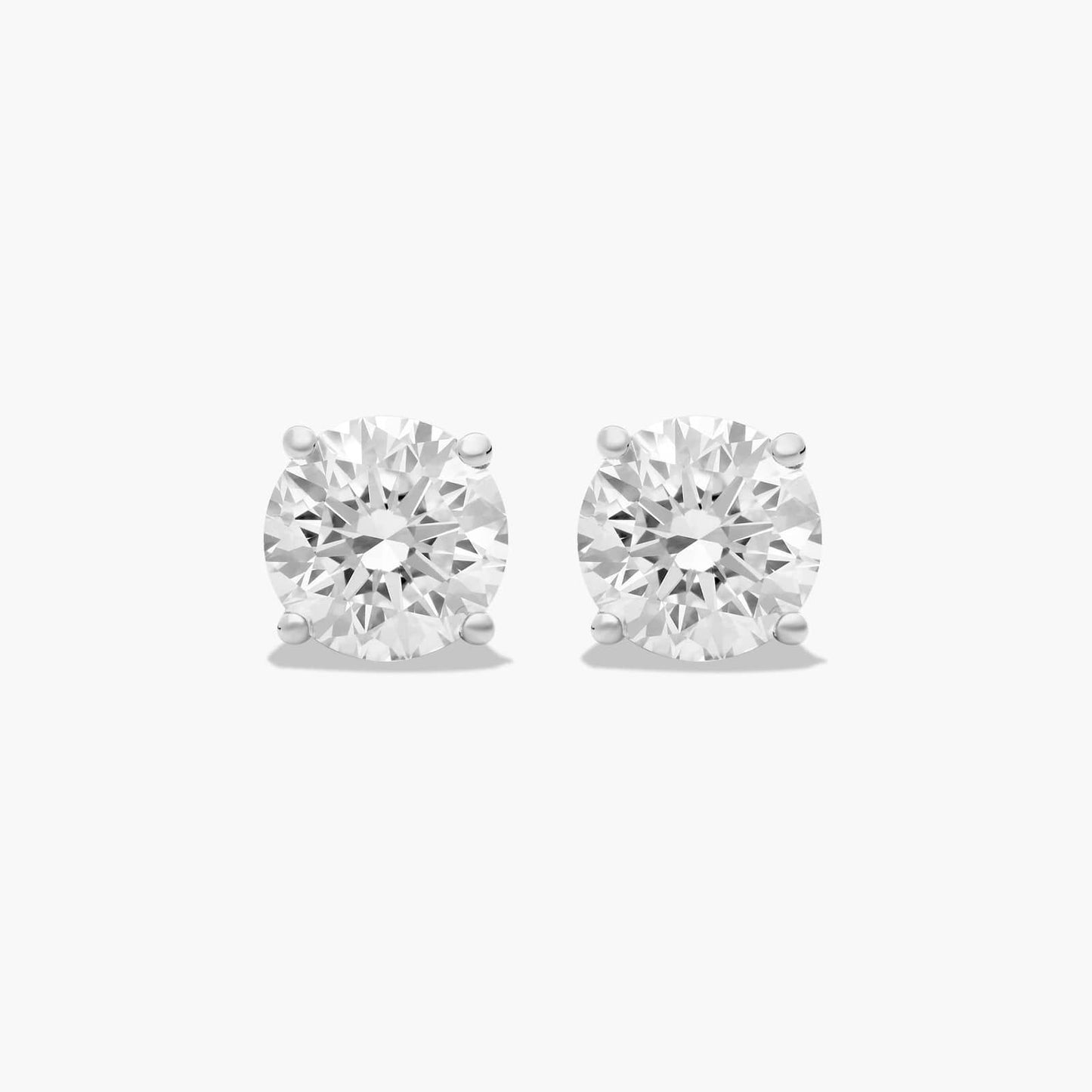 18K Natural RBC Diamond, Four Prong Stud Earrings